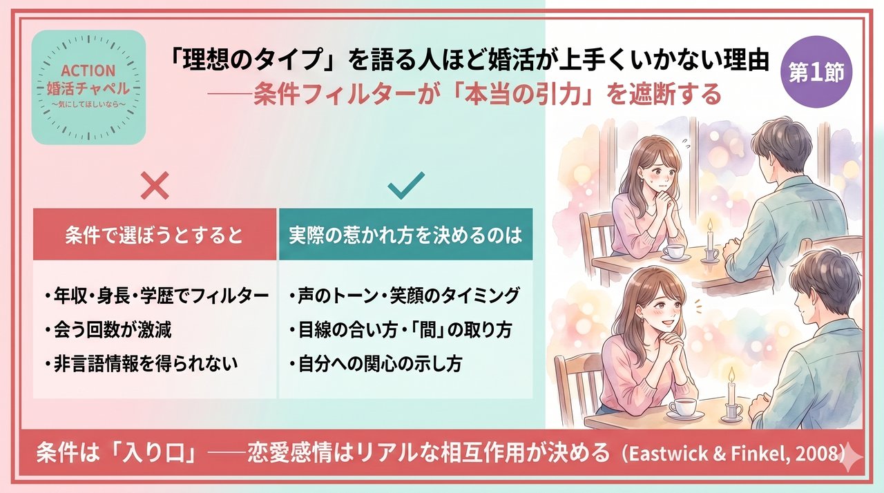 理想のタイプを語る人ほど婚活が上手くいかない理由 インフォグラフィック