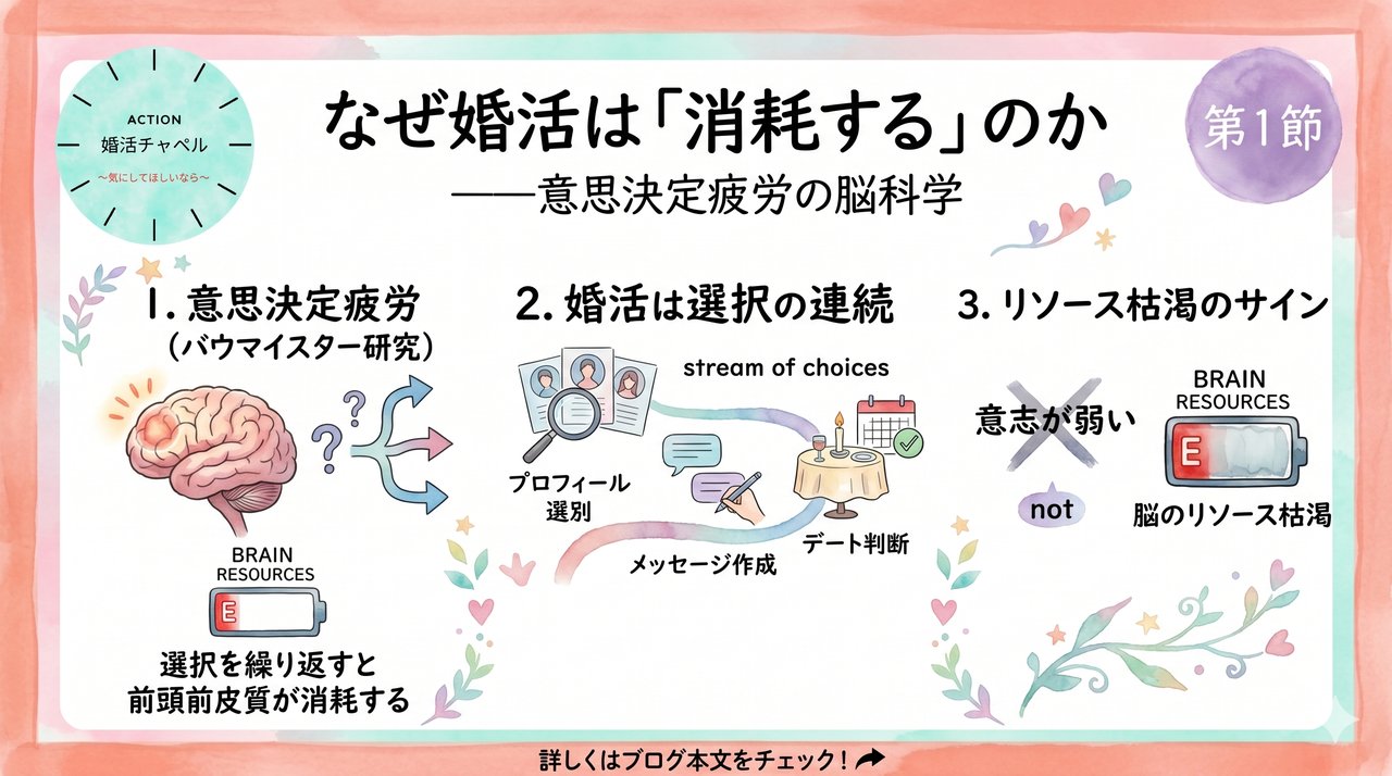 決断疲労のメカニズム インフォグラフィック