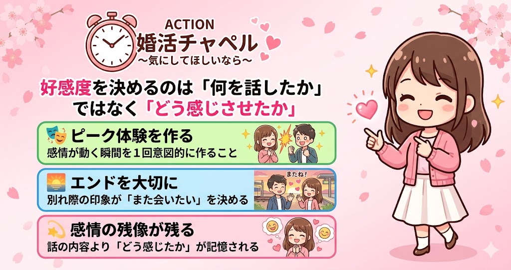 好感度を決めるのはどう感じさせたかインフォグラフィック