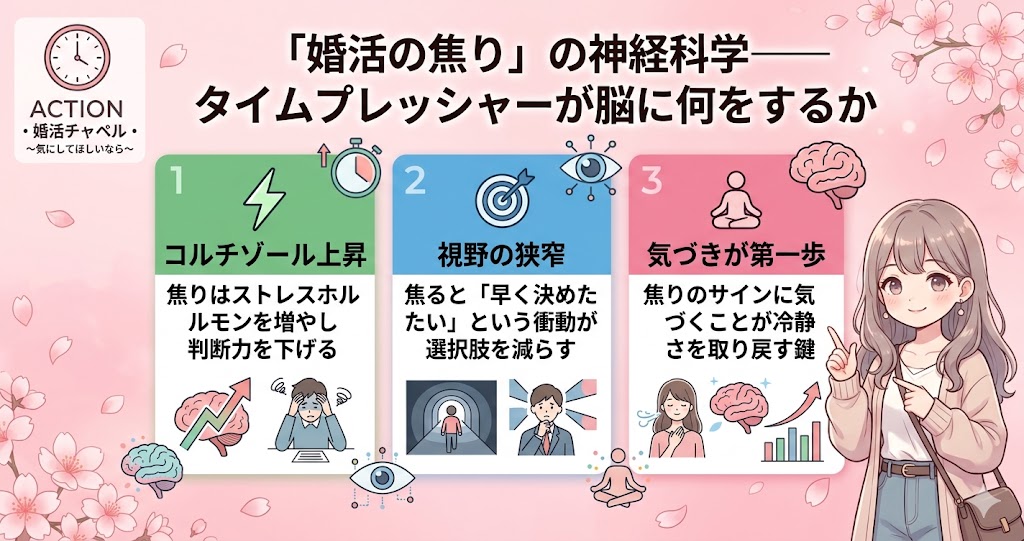 婚活の焦りの神経科学インフォグラフィック