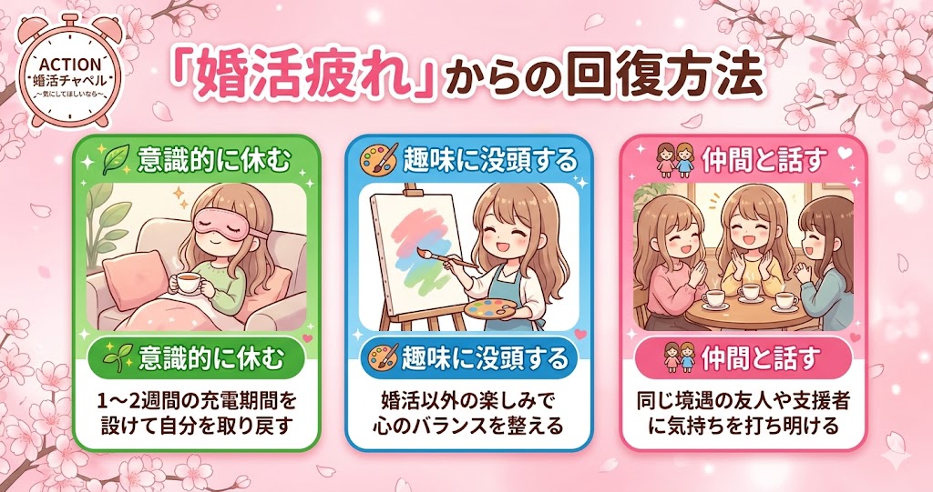 婚活疲れからの回復方法インフォグラフィック