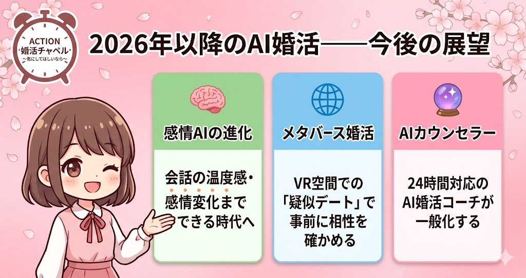 2026年以降のAI婚活今後の展望インフォグラフィック