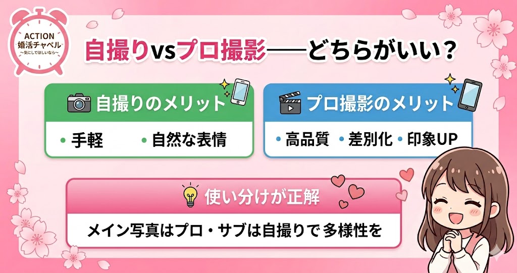 自撮りvsプロ撮影——どちらがいい?