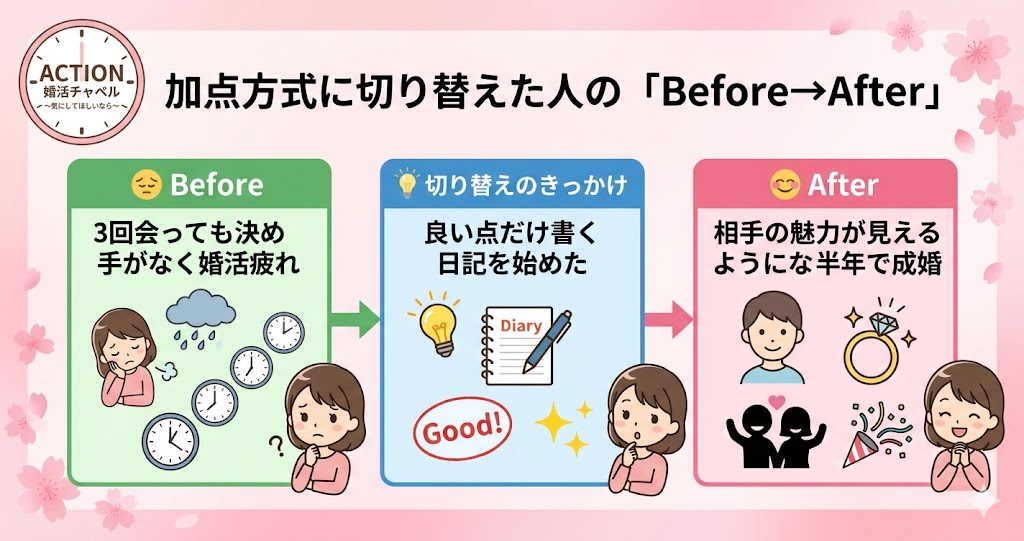 加点方式に切り替えた人の「Before→After」