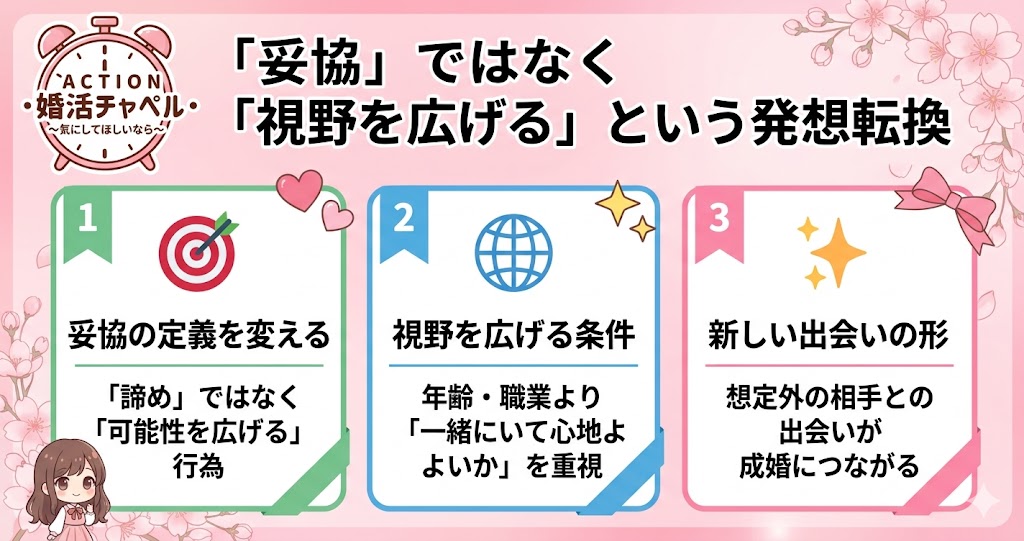 「妥協」ではなく「視野を広げる」という発想転換