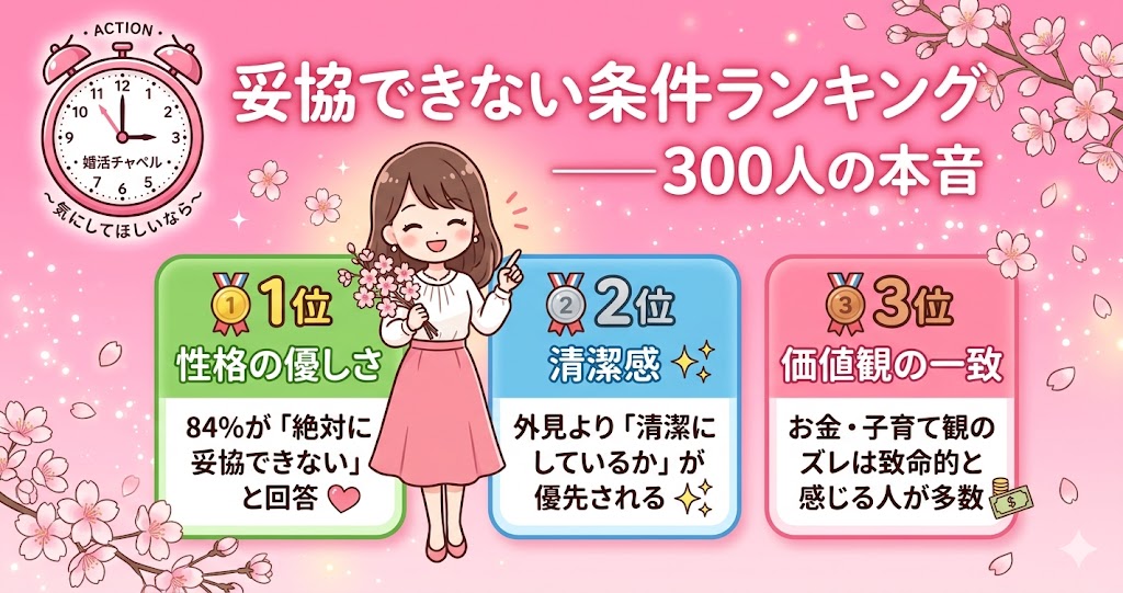 妥協できない条件ランキング300人の本音インフォグラフィック