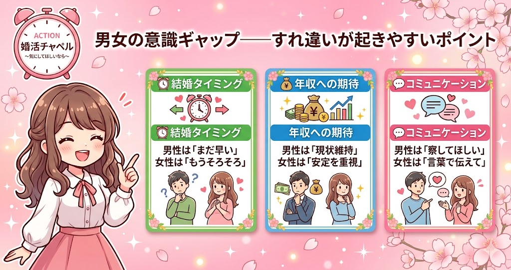 男女の意識ギャップ——すれ違いが起きやすいポイント