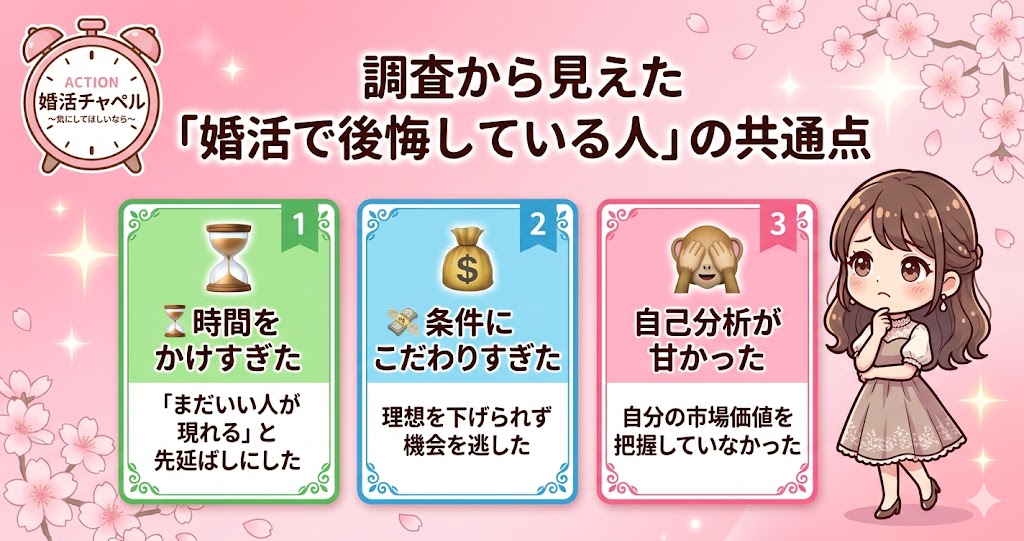 調査から見えた「婚活で後悔している人」の共通点