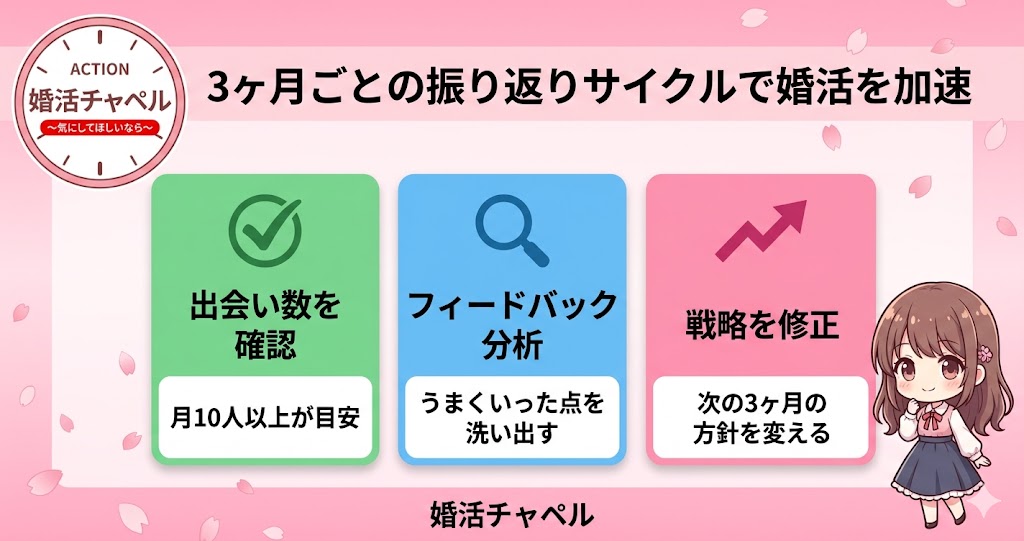3ヶ月ごとの振り返りサイクルで婚活を加速