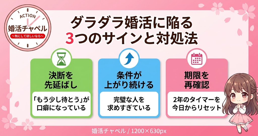ダラダラ婚活に陥る3つのサインと対処法