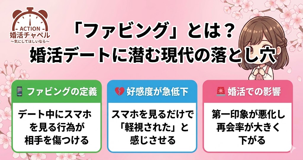 ファビングとは婚活デートに潜む現代の落とし穴インフォグラフィック