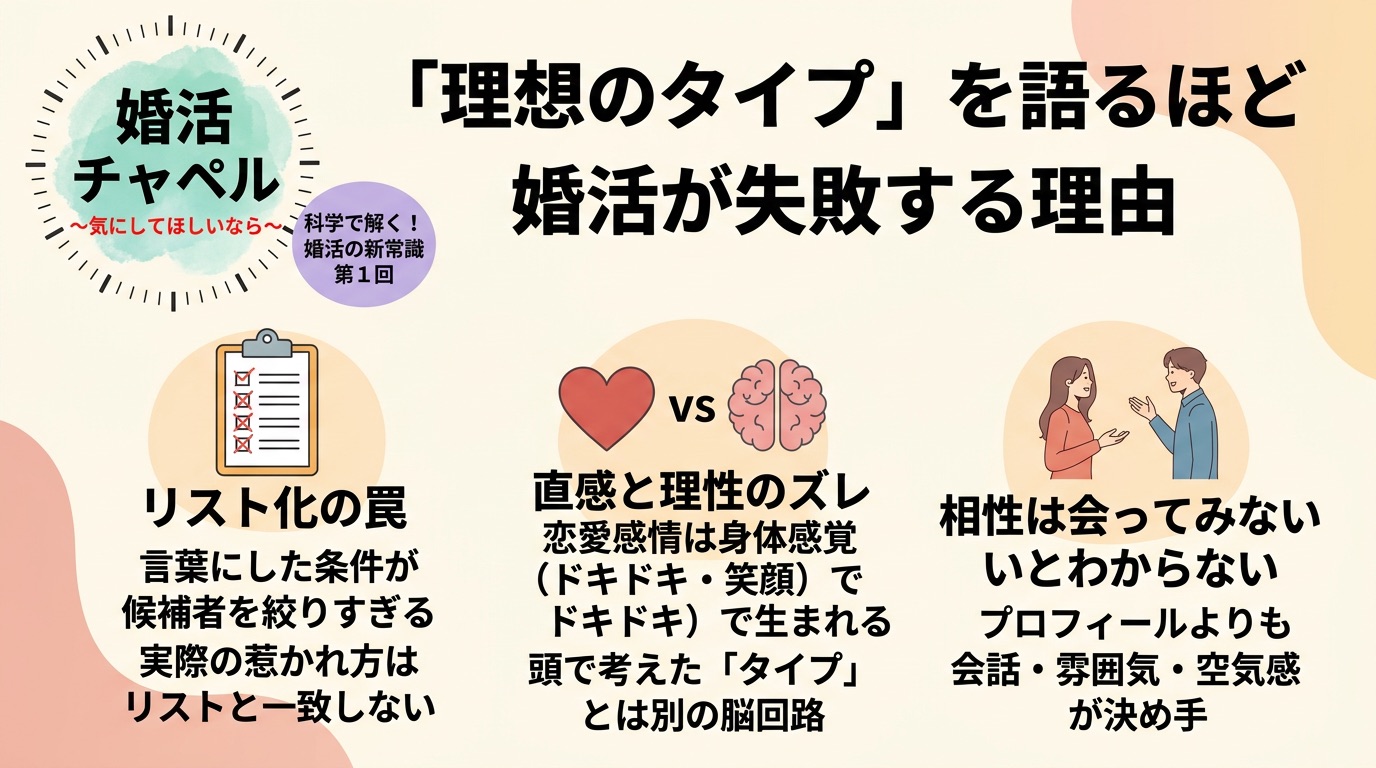 理想のタイプを語る人ほど婚活が上手くいかない理由 インフォグラフィック