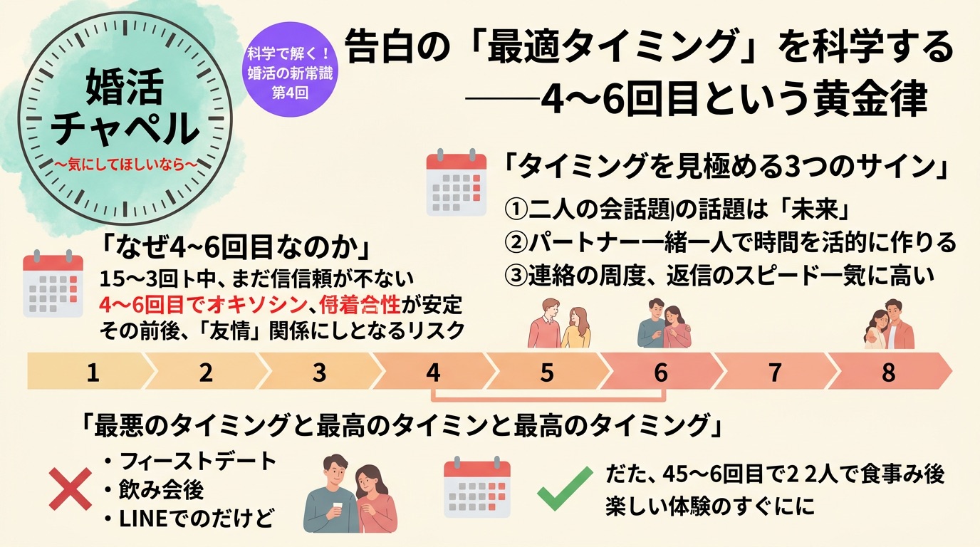 告白の最適タイミング インフォグラフィック