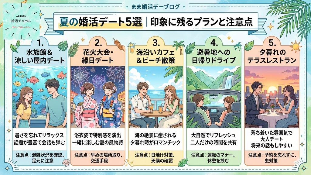 夏の婚活デート5選｜印象に残るプランのアイキャッチ画像
