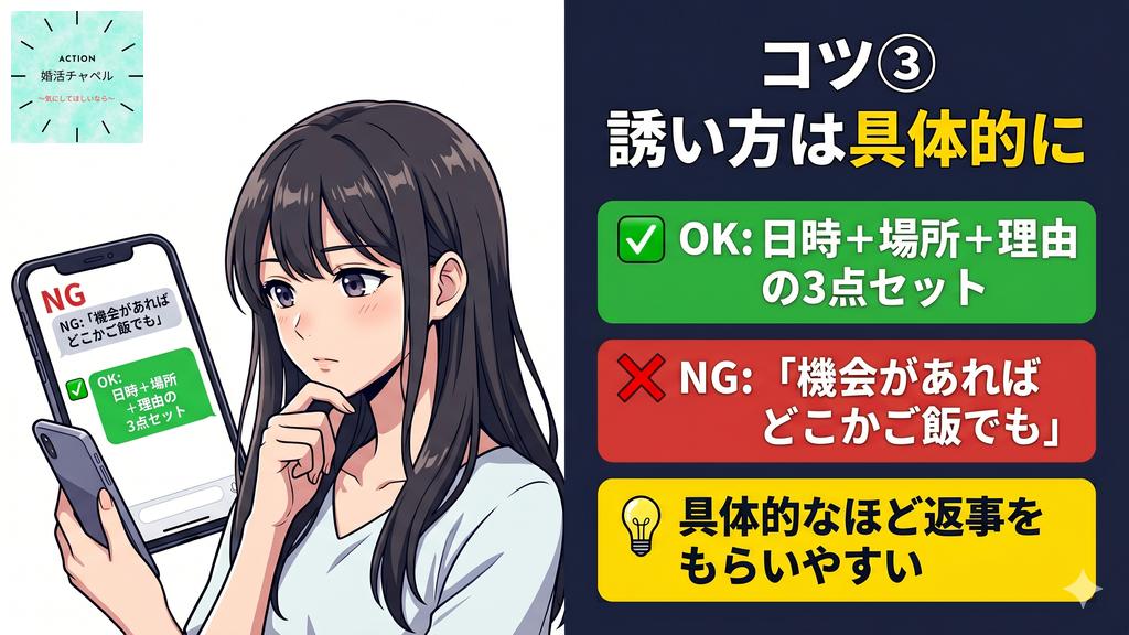コツ③誘い方は具体的にする