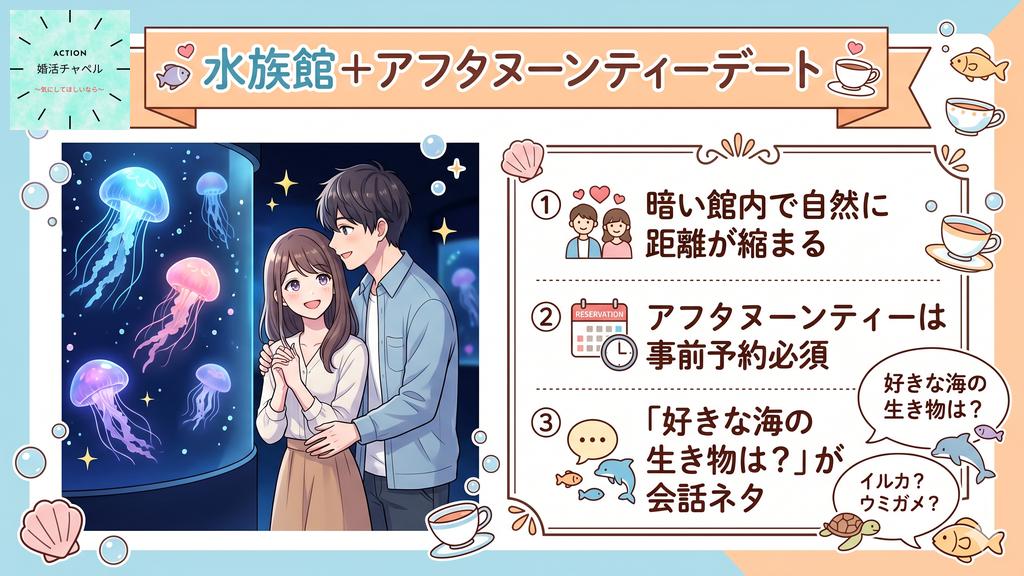 水族館アフタヌーンティーデート インフォグラフィック