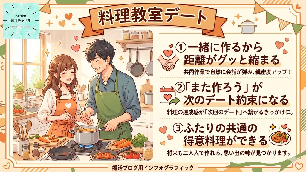 料理教室デート インフォグラフィック