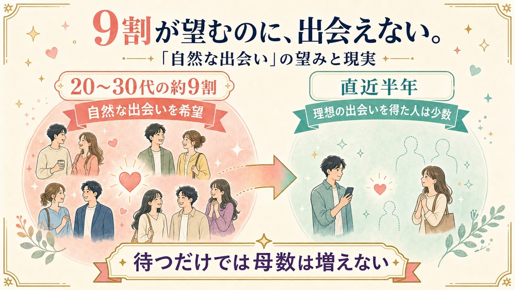 自然な出会いを望む人と実際に出会えた人のギャップ