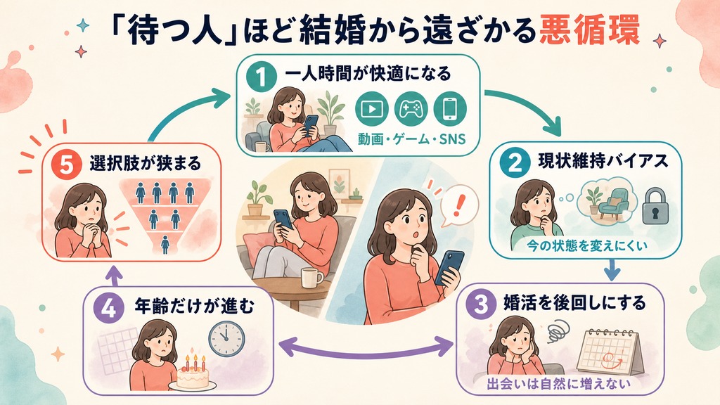 待つ人ほど結婚から遠ざかる悪循環