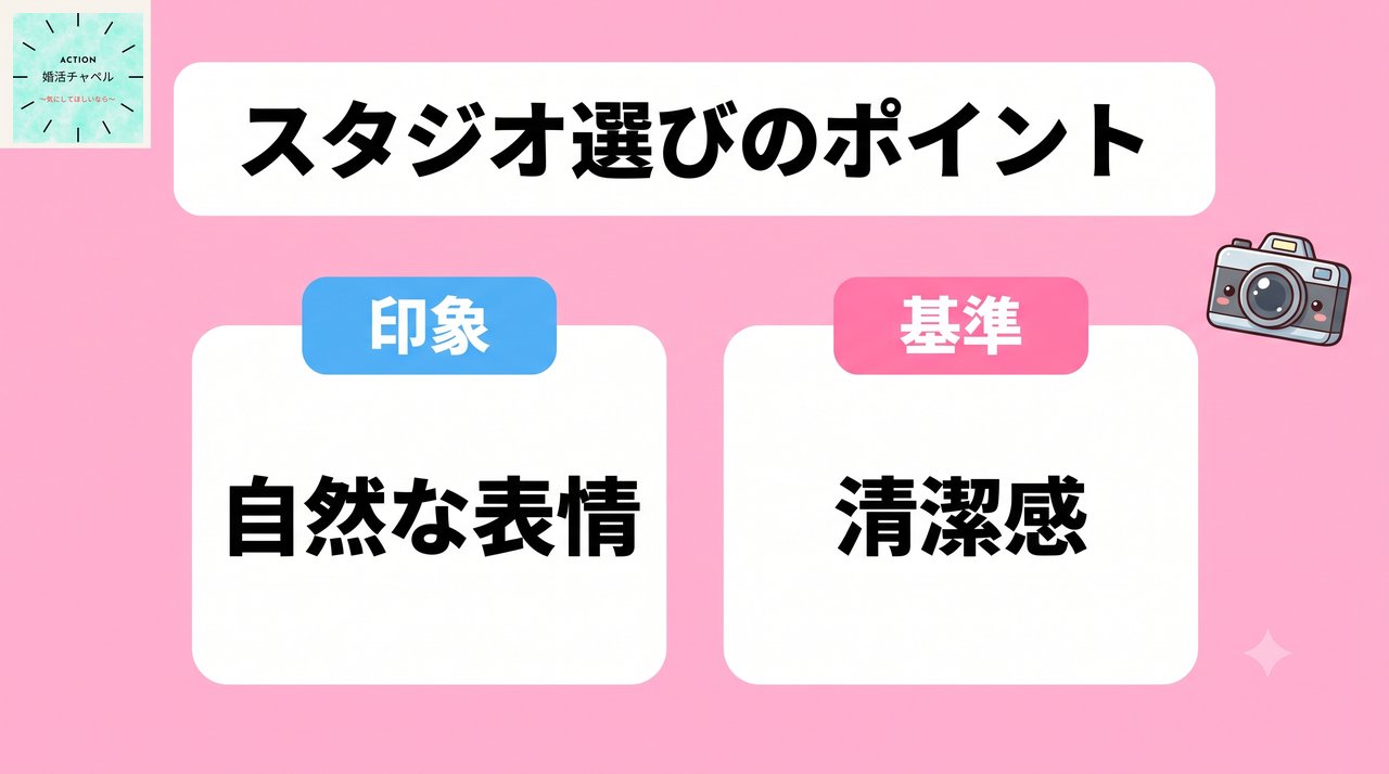 スタジオ選びのポイント 自然な表情・清潔感が伝わるか|婚活チャペル