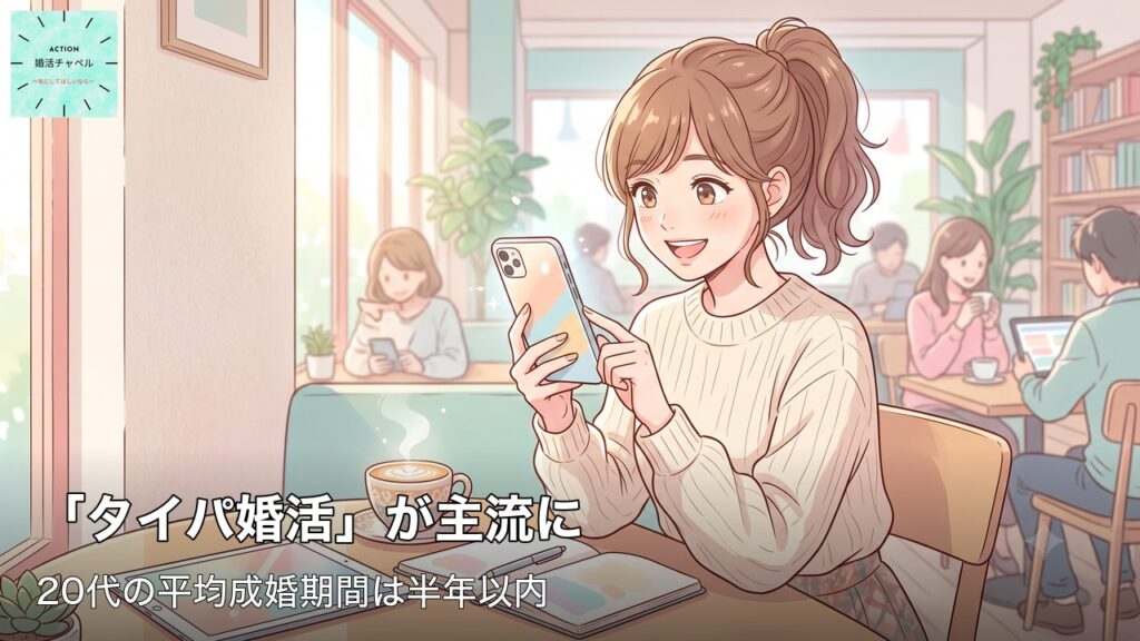 「タイパ婚活」が主流に——20代の平均成婚期間は半年以内 アイキャッチ｜婚活チャペル