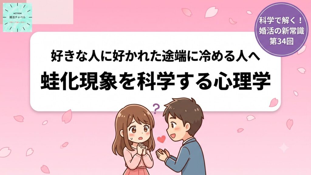 好きな人に好かれた途端に冷める人へ 蛙化現象を科学する心理学 アイキャッチ｜婚活ラボ