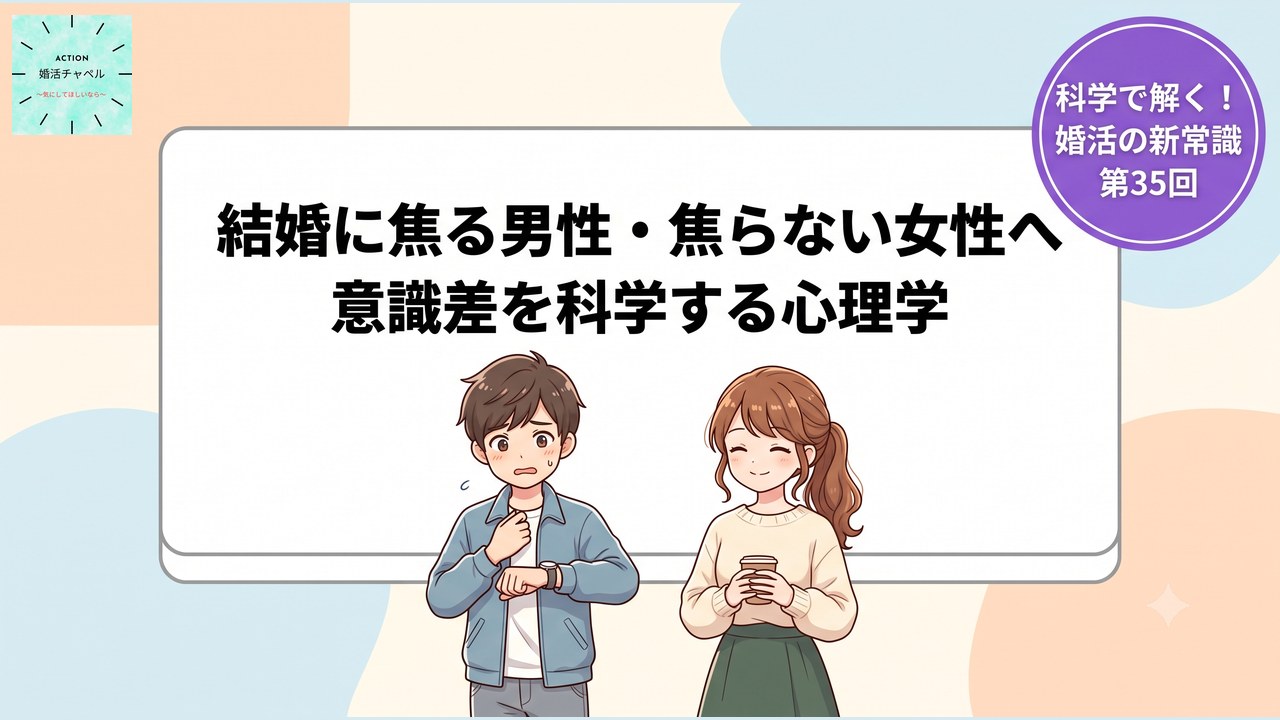 結婚に焦る男性・焦らない女性へ 意識差を科学する心理学 アイキャッチ|婚活ラボ