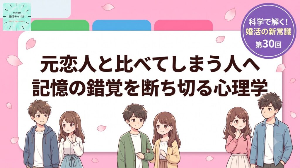 元恋人と比べてしまう人へ 記憶の錯覚を断ち切る心理学 アイキャッチ｜婚活ラボ