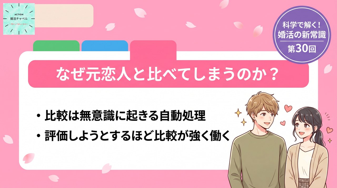 なぜ元恋人と比べてしまうのか 比較は無意識の自動処理|婚活ラボ