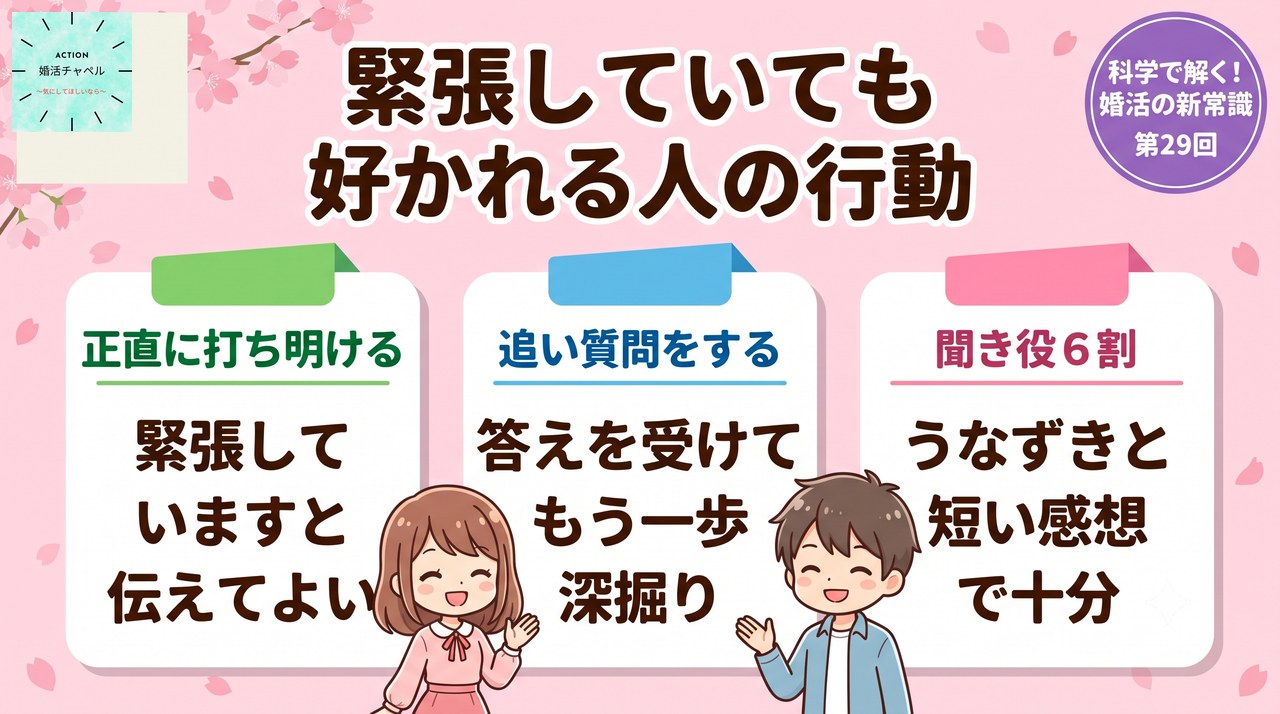 緊張していても好かれる人の3つの行動 自己開示・追い質問・聞き役|婚活ラボ
