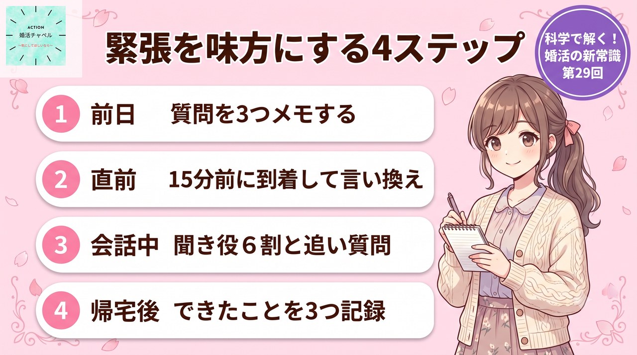 お見合いの緊張を味方にする4ステップ 前日から帰宅後まで|婚活ラボ