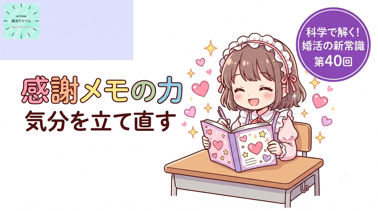 感謝メモの心理効果:気分を立て直す方法|婚活チャペル