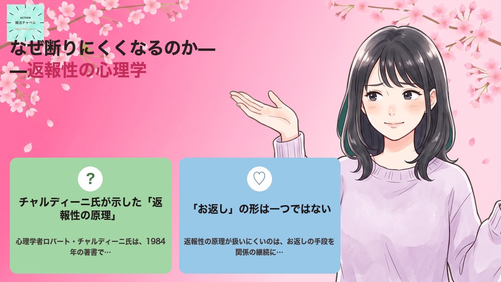 返報性の心理学 チャルディーニ氏が示した返報性の原理により人は受けた親切にお返しをしたくなる