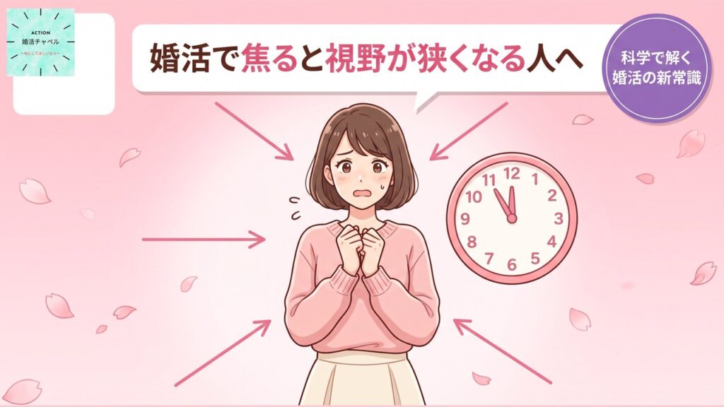 婚活で焦ると視野が狭くなる人へ 欠乏マインドの心理学 アイキャッチ