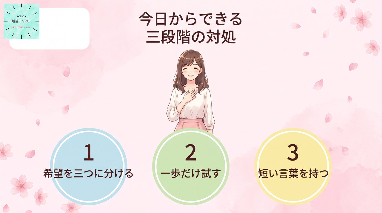 今日からできる三段階の対処 希望を三つに分ける・一歩だけ試す・短い言葉を持つ