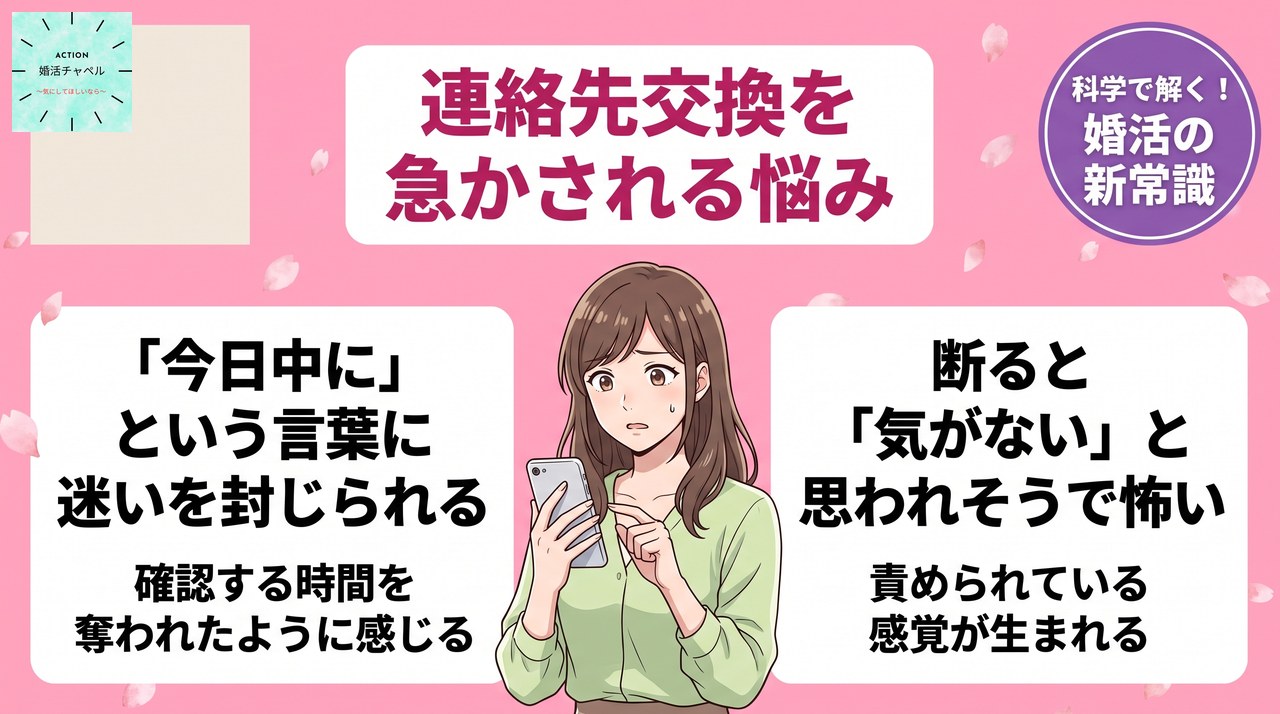 連絡先交換を急かされる悩み 今日中にという言葉に迷いを封じられる