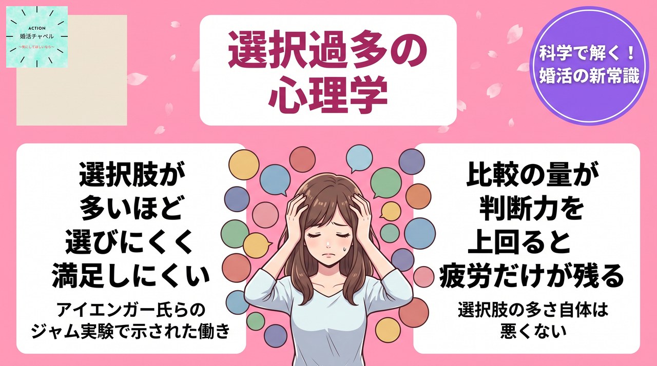 選択過多の心理学 選択肢が多いほど選びにくく満足しにくい働き