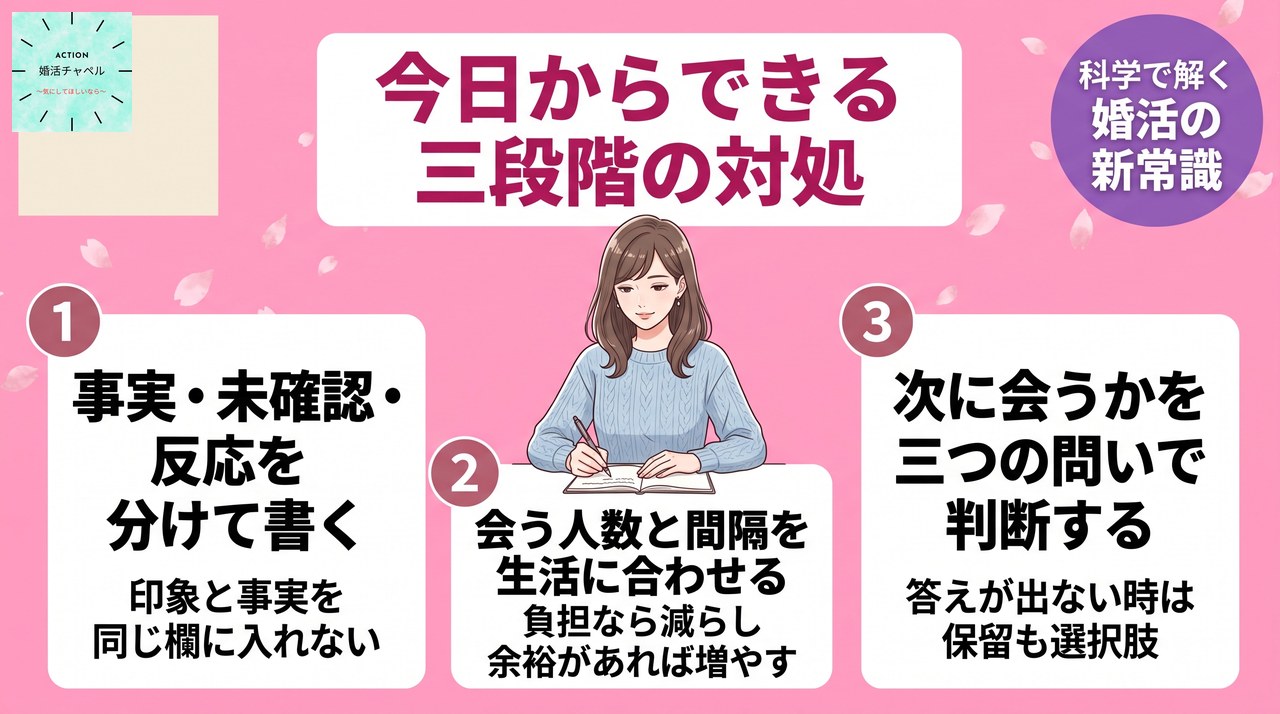 今日からできる三段階の対処 事実未確認反応を分ける・人数間隔を合わせる・三つの問いで判断する