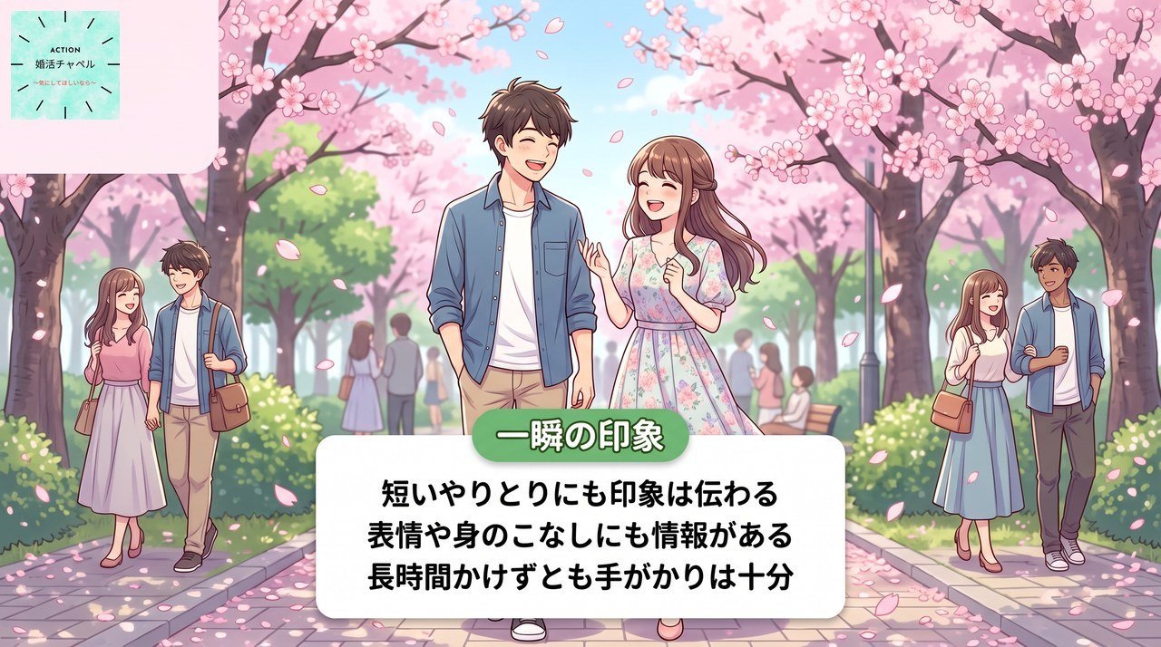 一瞬の印象 短いやりとりにも表情や身のこなしから情報が伝わる|婚活チャペル